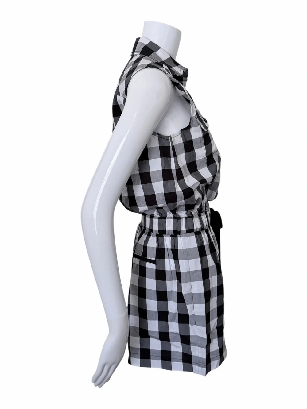 Kate Spade Broome St Sleeveless Black & White Gingham Romper Size XS